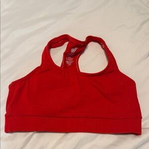 Varsity Vibrant Red Sports Bra